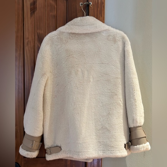 Adrienne Landau Faux Fur Jacket in Ivory Women’s M - Picture 4 of 11